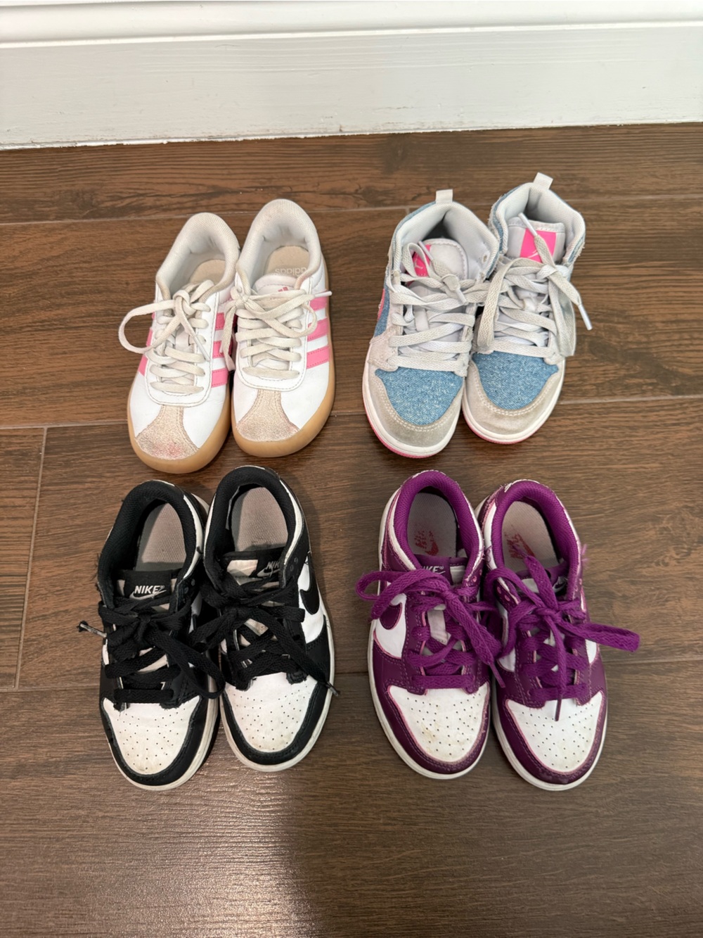 EUC- girls size 11 y sneaker bundle. Nike and Adidas